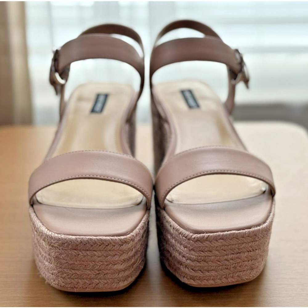 Nine West Women Classic Chunky Dark Espadrille Platform Sandal TAN BEIGE 9 M - Picture 6 of 13